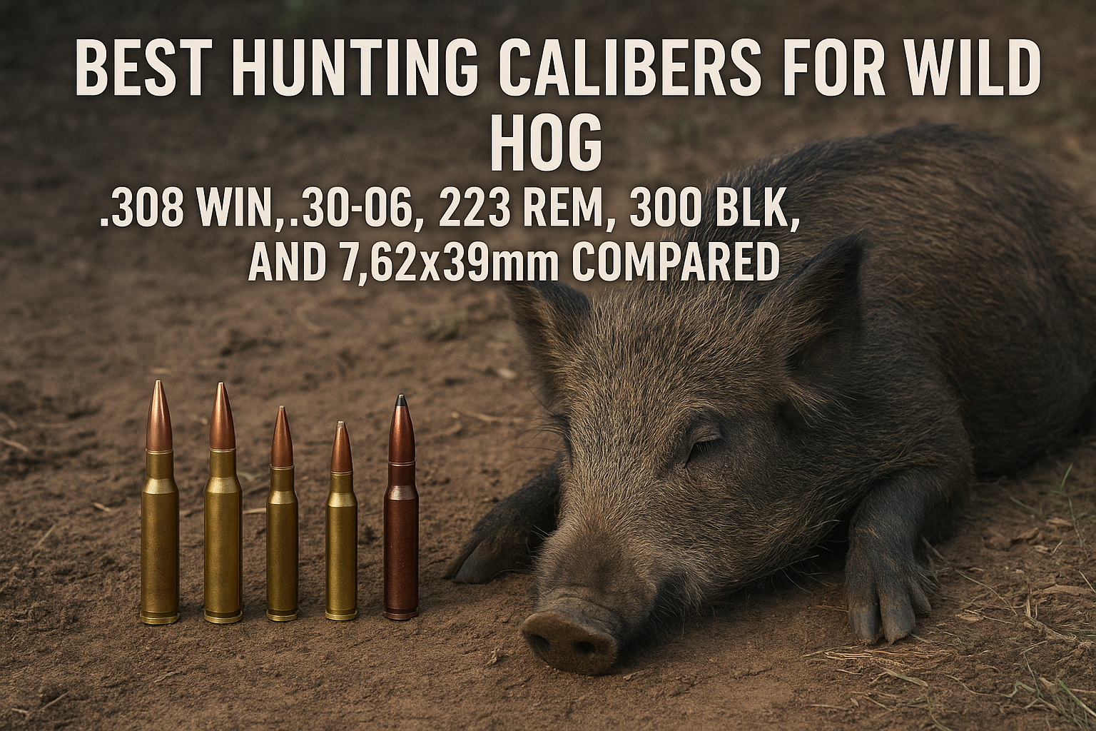 Best Hunting Calibers for Wild Hog: .308 Win, .30-06, .223 Rem, .300 BLK, and 7.62x39mm Compared