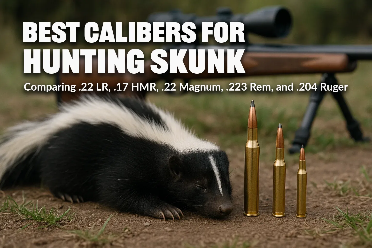 Best Calibers for Hunting Skunk: Comparing .22 LR, .17 HMR, .22 Magnum, .223 Rem, and .204 Ruger