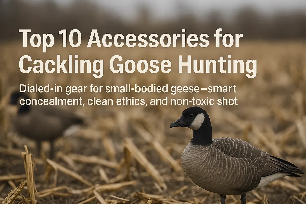Decoy spread at dawn for cackling geese with layout blinds and grassed-up cover