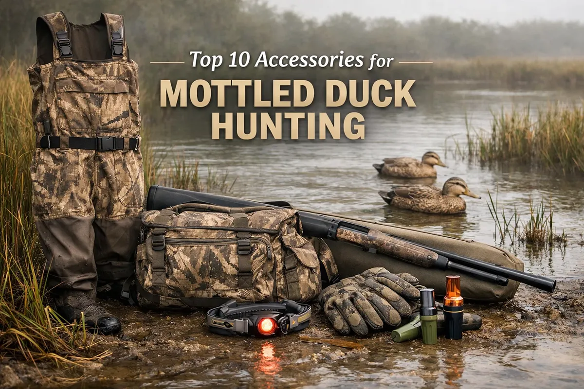 Mottled duck decoys set in a coastal marsh at sunrise