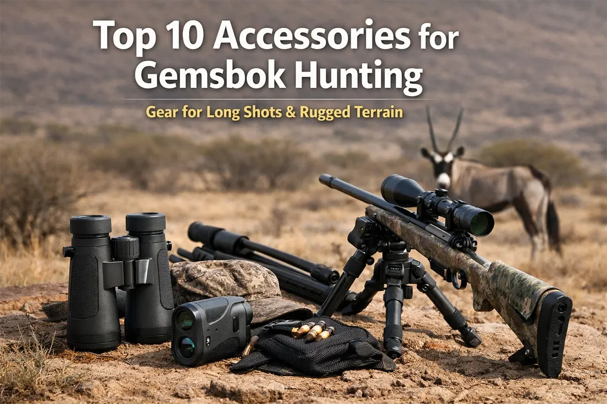 Gemsbok hunting accessories laid out for a plains-style hunt