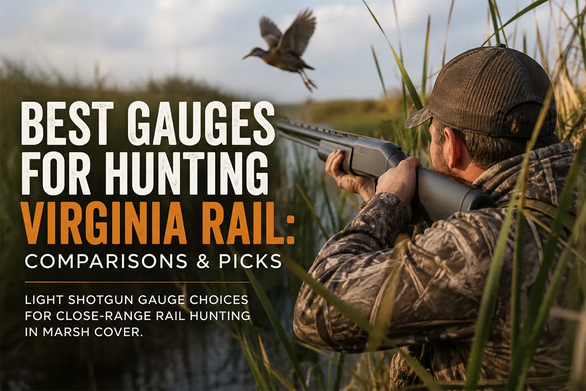 Shotgun shells and a light field shotgun prepared for Virginia rail hunting in marsh grass