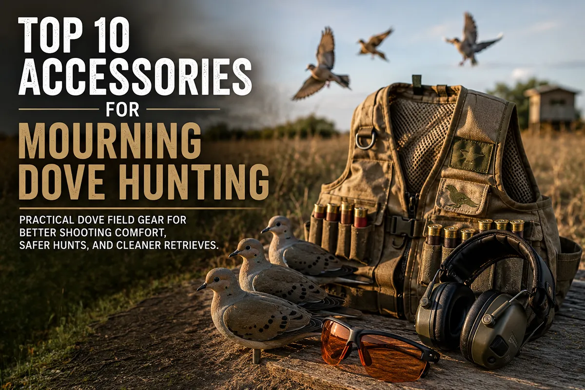 Mourning dove hunting accessories for field setup and shotgun shooting