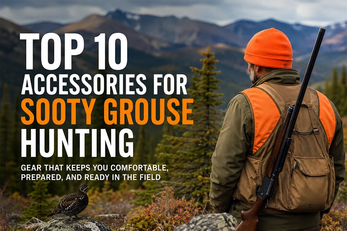 Sooty grouse hunting accessories for mountain forest upland hunting