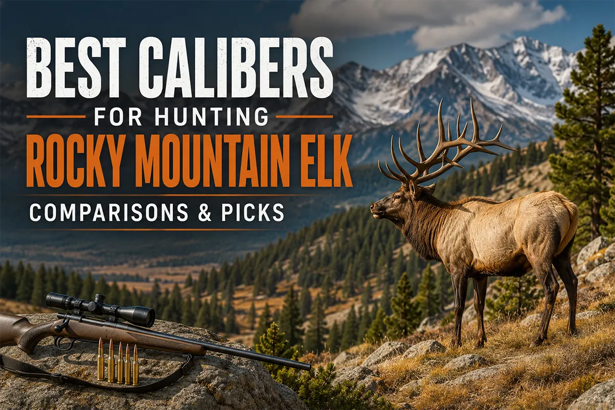 Rocky Mountain elk hunter glassing a timbered mountain basin