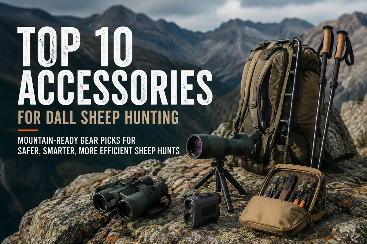 Backcountry Dall sheep hunting accessories laid out for an alpine hunt