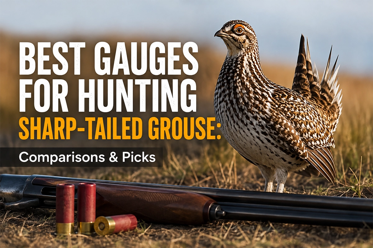 Sharp-tailed grouse hunter carrying a lightweight shotgun across open prairie