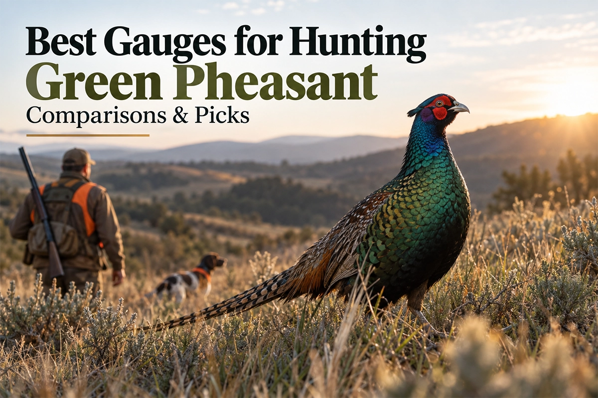 Green pheasant hunting with a field shotgun in Japanese agricultural habitat